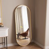 Emi - Gold Metal Runway Oval Mirror - 120cm x 40cm