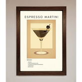 Espresso Martini Cocktail Framed Print - A3 (29.7 x 42 cm) / Walnut - Framed Print