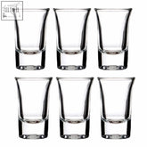 Euri set of 6 clear shot glasses 35ml made of clear glass with smooth tapered sides and a sturdy base
