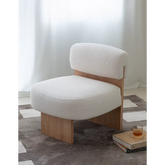 Evander Boucle Armchair with Wooden Frame