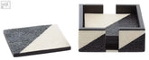 Ezra set of four black and white coasters featuring a black and cream geometric textured two-tone design