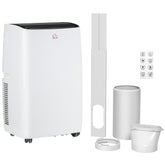 HOMCOM 14000 BTU Air Conditioning Unit, 3-in-1 Portable Air Conditioner, Dehumidifier, Cooling Fan with 3 Speeds, Remote Control, LED Display, 24H Timer, Window Venting Kit, Children Lock, 40m\'c2\'b2