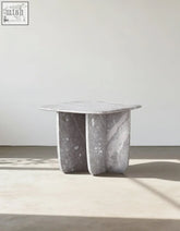 Farina side table marble with sleek gray natural stone top and sculpted legs perfect for stylish living rooms offer financing