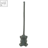Dark gray cast iron elephant toilet roll holder shaped like a seated elephant for stylish roll storage