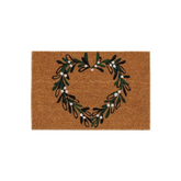 Festive Fun Coir Door Mat – 40x60 cm - Mistletoe Heart - Doormat