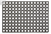 Black filta rubber doormat with circular holes designed for heavy foot traffic and durability in heavy foot areas