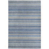Fine Stripes Blue Wool Rug - 80X150 cm - Rugs