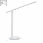 Finley white touch desk lamp in white with a sleek modern design and smooth plastic finish for minimalist spaces