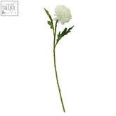 A delicate fiori 84cm chrysanthemum white stem with soft layered petals and a slender green stem