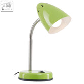 Flexi green gloss desk lamp with glossy green conical head, flexible gooseneck, and metallic base for adjustable lighting
