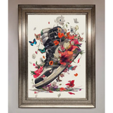 Floral Sneakers Framed Print - A3 (29.7 x 42 cm) / Silver - Framed Print