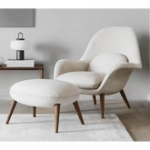 Focus Arm Chair and Stool (White) - Arm Chair