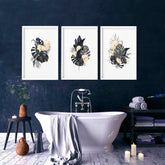 Art for bathroom | set of 3 Tropical wall prints