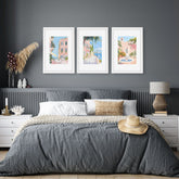 Framed Wall Art Large | Set of 3 Beach Decor Wall art Prints