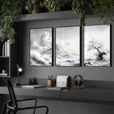 Framed Wall Art Sets of 3 | Set of 3 Asian Inspired Wall art Prints