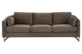 Freda Dark Grey Cotton Velvet 3 Seat Sofa