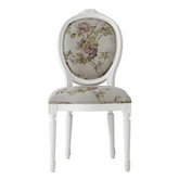 French Oval Carved Back Chair - Dining Chair