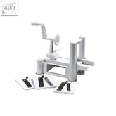 White abs vegetable spiral slicer from scratch with interchangeable stainless steel blades for easy spiralizing