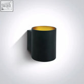 Black aluminum g9 decorative wall lights with a cylindrical shape and gold interior lining for stylish decorative wall use