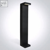 Black rectangular led bollard garden illumination light with sleek modern design and standard en60598-1 certification