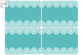 Teal coaster set with delicate white lace trim part of garland set of four placemats perfect for dining room use