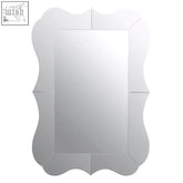 Silver-framed gavri wall mirror with scalloped edge design perfect as an elegant wall mirror centerpiece