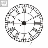 Genova large black led wall clock with minimalist black metal design and roman numerals for modern decor
