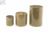 Set of three gold-toned mouth blown glass candle holders with speckled finish from the dutz collection