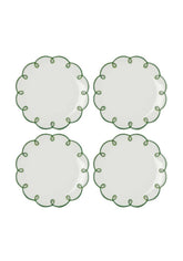 Glorious Green Scalloped Side Plates - Set of 4