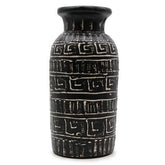 Black ceramic vase with white geometric patterns from lombok ceramic vases perfect for dry flowers display