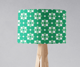 Green and white geometric design lampshade with vibrant hexagon and diamond pattern for table lamp or ceiling use