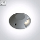 Silver circular led surface ground light with sleek modern design and subtle textured finish die cast model 69058A/G/W