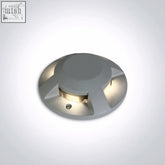 Gray circular ground surface mounted pathway light with 4x3w cob led warm illumination in die cast design