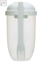 Grub tub salad cup with fork clear plastic container light gray lid perfect for portable meal storage