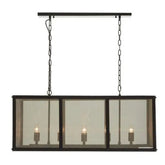 Hampstead Black Finish Wide Pendant Light With Hints of Gold - Lighting