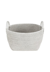 Handy Handwoven Rattan Basket - White