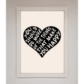 Happy Heart Framed Print - A3 (29.7 x 42 cm) / White - Framed Print