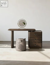 Modern dark wood harvey dressing table with three drawers and sleek minimalist design offer financing available