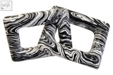 Helsa black and white marble two link chain made of heavy weight white marbled plastic link chain