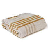 Hex XL Pure New Wool Throw - English Mustard - Throws & Blankets
