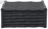 Black finish trinket box with bamboo effect texture in hiba large design perfect for storing small items
