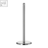Chrome finished metal stanchion post with polished spherical top and base for hirano chrome kitchen roll holder