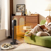 Modern black and gold ceramic electric heater with fan timer oscillation 1200w 2000w for efficient home heating