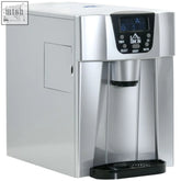 Silver stainless steel countertop water dispenser with black control panel and drip tray by homcom no plumbing needed
