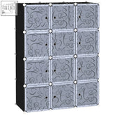 Gray and black patterned diy wardrobe made of hard wearing plastic with swirling design for space saving storage