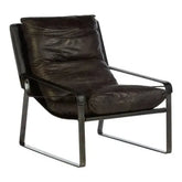 Hoxton Dark Brown Leather Lounge Chair - Arm Chair
