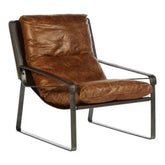 Hoxton Light Brown Leather Lounge Chair - Arm Chair