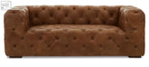 Brown leather hoxton three seat sofa with classic tufted cushioned design perfect for modern living rooms