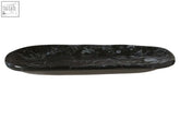 Hygge small black marble serving platter with smooth glossy finish and subtle black marble effect veining