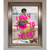 I Only Talk To My Cat Framed Wall Art - A3 (29.7 x 42 cm) / Silver - Framed Print